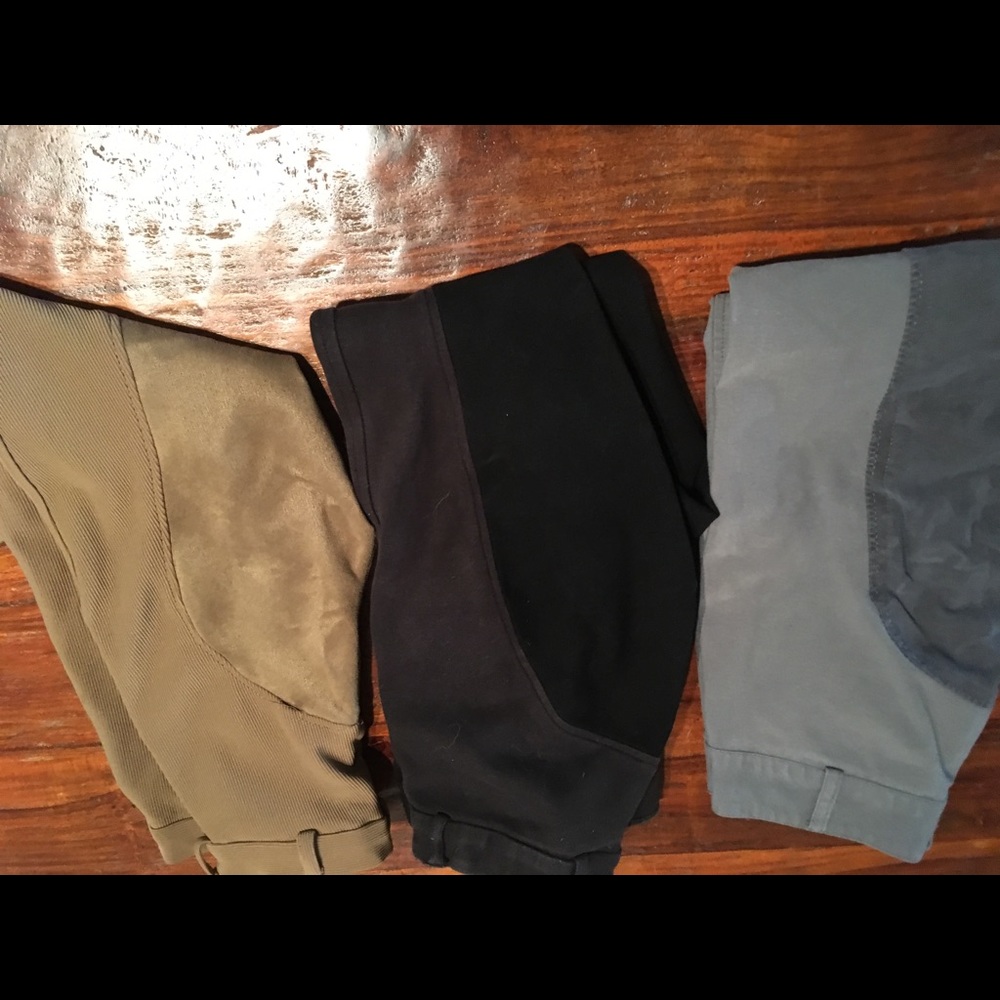 Lot of 3 pair full seat riding breeches